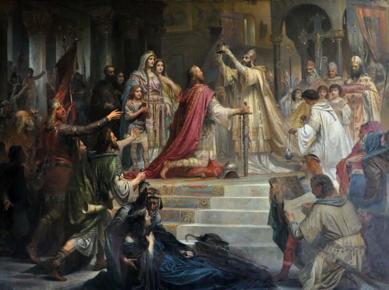 Imperial Coronation of Charlemagne (25 December 800), by Friedrich Kaulbach, 1861 - foto preluat de pe en.wikipedia.org