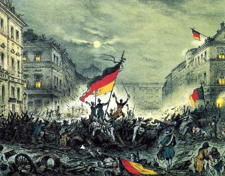 A scene from the German March 1848 Revolution in Berlin - foto preluat de pe en.wikipedia.org