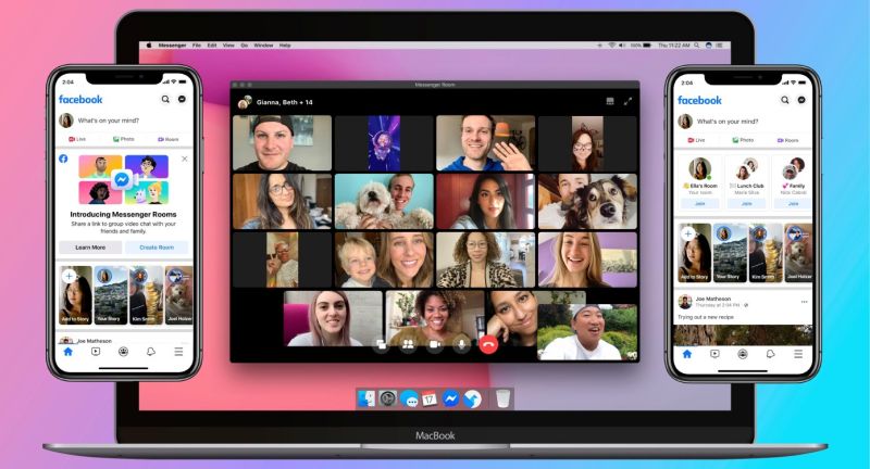 Facebook a lansat Messenger Rooms (24 aprilie 2020) - foto preluat de pe 9to5mac.com