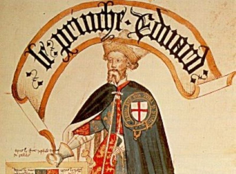 Regele Eduard al III-lea purtând, la pieptul stâng, pe mantie, Ordinul Jartierei - foto preluat de pe ro.wikipedia.org