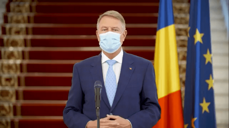 Klaus Iohannis - Președintele României - foto captura video din Declarație de presă (22.04.2020)