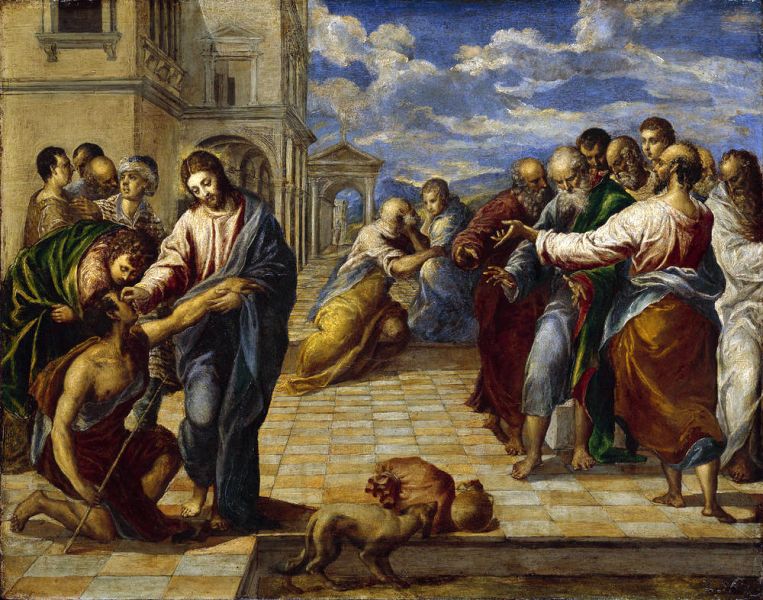 Vindecarea orbului din naștere - pictură de El Greco (1567) - foto preluat de pe en.wikipedia.org