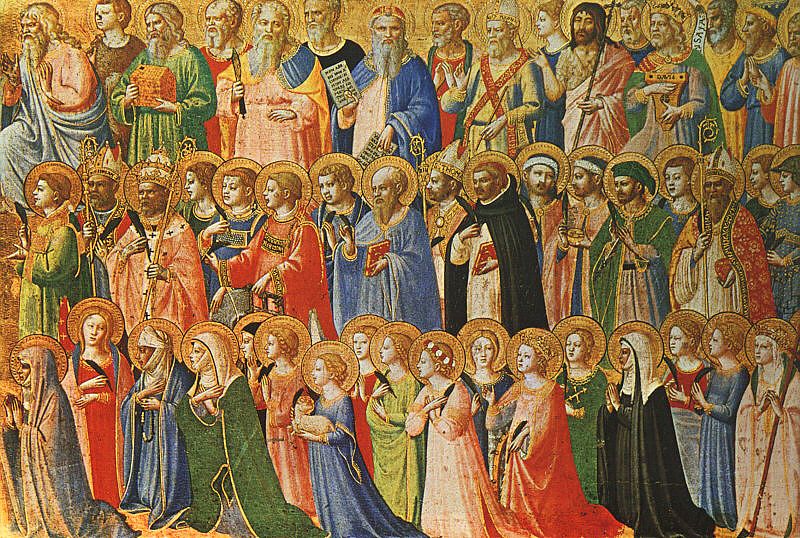 Cristos şi sfinţii săi, Fra Angelico (1419), National Gallery, Londra - foto preluat de pe ro.wikipedia.org