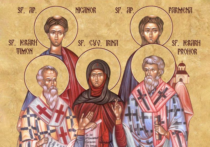 Sf. Ap. şi Diaconi: Prohor, Nicanor, Timor, Parmena (secolul I d.Hr.) și Sf. Irina de Hrisovalant (secolul al IX-lea) - foto preluat de pe ziarullumina.ro