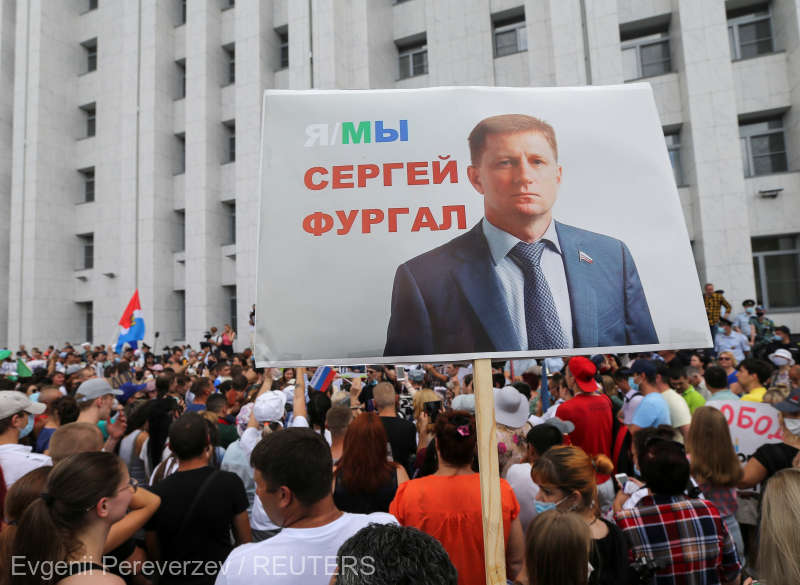 Manifestaţiile anti-Kremlin zguduie Extremul Orient rus (25 iulie 2020) - foto preluat de pe www.agerpres.ro