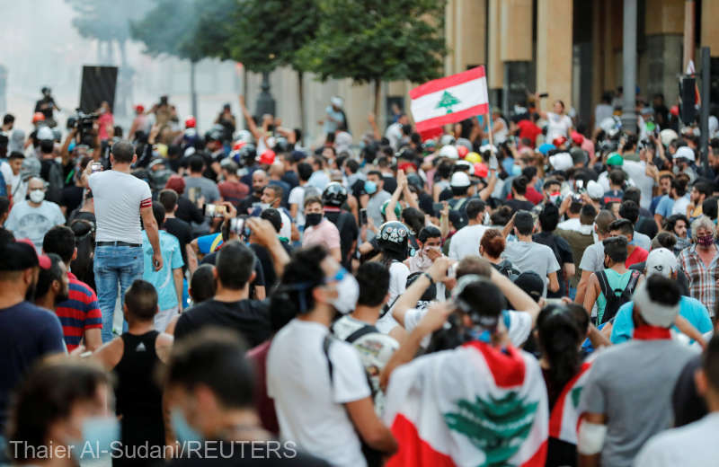 Liban: Noi confruntări între manifestanţi şi poliţişti la Beirut (9 august 2020) - foto preluat de pe www.agerpres.ro