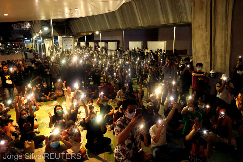 Thailanda: Manifestaţii antiguvernamentale la Bangkok (8 august 2020) - foto preluat de pe www.agerpres.ro
