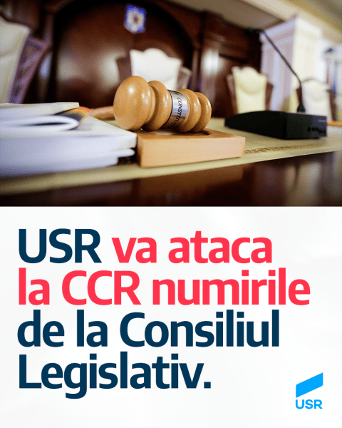 USR va ataca la CCR numirile de la Consiliul Legislativ (21 octombrie 2020) - foto preluat de pe www.facebook.com/USRNational
