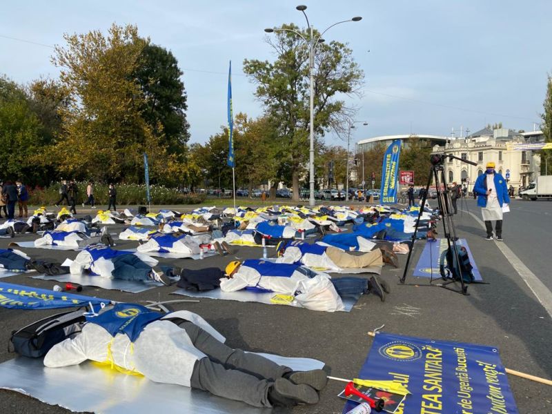 Federația “Solidaritatea Sanitară” din România: Miting pentru Condiții de Muncă Decente (5 noiembrie 2020) - foto preluat de pe www.facebook.com/solidaritatea.sanitara