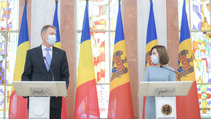 Declarații de presă comune ale Președintelui României, domnul Klaus Iohannis, cu Președintele Republicii Moldova, doamna Maia Sandu (29 decembrie 2020) - foto preluat de pe www.presidency.ro