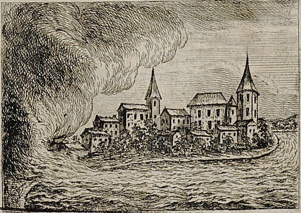 Tornada Woldegk din 29 iunie 1764 - gravură pe cupru de Gottlob Burchard Genzmer - foto preluat de pe en.wikipedia.org