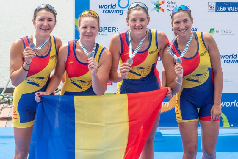 Campionatele Mondiale de Canotaj Under23 de la Varese. (29.07.2022) - Echipajul de patru vâsle feminin (BW4x), compus din Emanuela-Ioana Ciotau, Cristina Druga, Alexandra Ungureanu și Patricia Cireș, a obținut medalia de argint - foto preluat de pe www.facebook.com