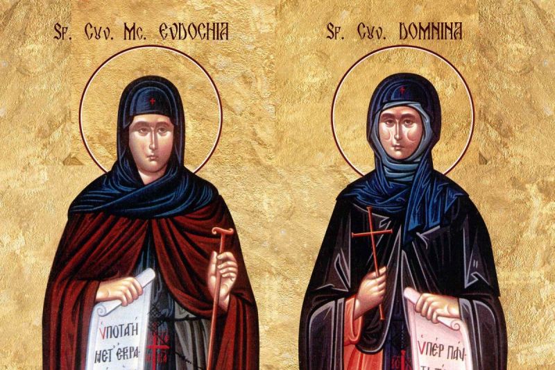Sf. Cuv. Mc. Evdochia (sec. II); Sf. Cuv. Domnina (sec. al V-lea) - foto preluat de pe ziarullumina.ro