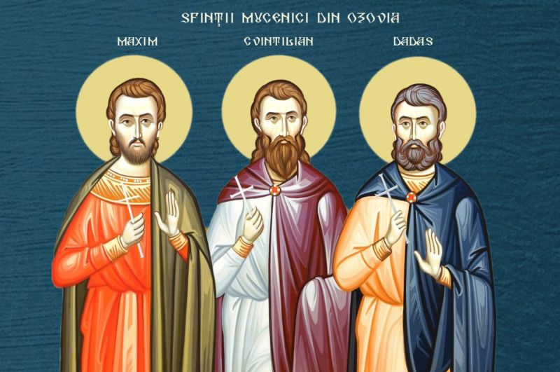 Sf. Mc. Maxim, Cvintilian şi Dadas din Ozovia (sec. III - IV) - foto preluat de pe ziarullumina.ro