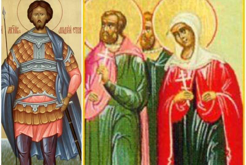 Sf. Mc. Andrei Stratilat, Timotei, Agapie și Tecla