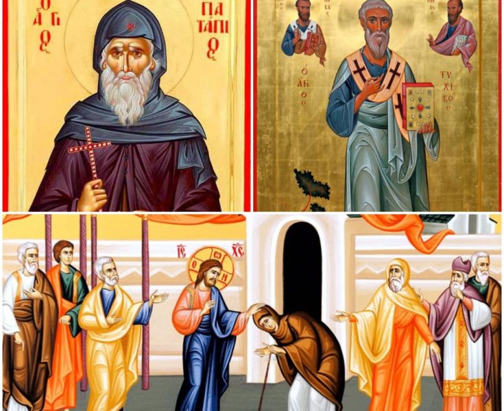 Sf. Cuv. Patapie; Sf. Ap. Tihic; Tămăduirea femeii gârbove