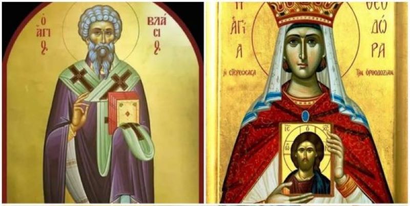 Sf. Sfinţit Mc. Vlasie, Episcopul Sevastiei; Sf. Teodora împărăteasa