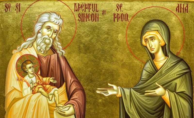 Sfântul şi Dreptul Simeon, primitorul de Dumnezeu; Sfânta Prorociţă Ana (Secolul I) - foto preluat de pe ziarullumina.ro