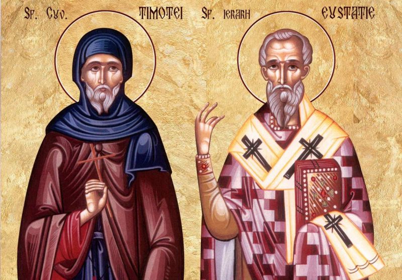 Sfântul Cuvios Timotei și Sfântul Eustatie, Arhiepiscopul Antiohiei - foto preluat de pe ziarullumina.ro