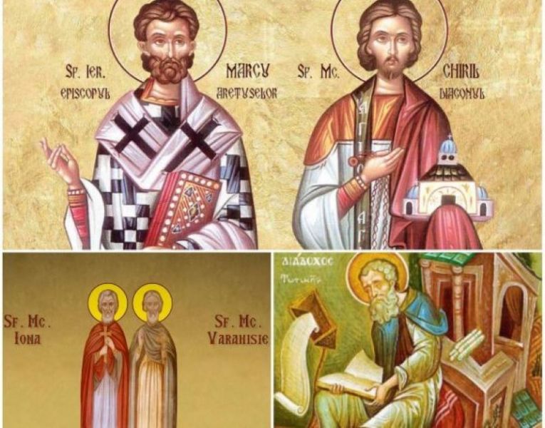 Sf. Sfințiți Mc. Marcu, Episcopul Aretuselor, și Chiril diaconul. Sf. Mc. Iona și Varahisie; Sf. Ierarh Diadoh, Episcopul Foticeei