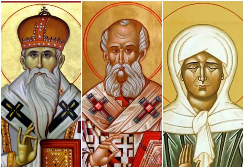 Sf. Ier. Atanasie al III-lea (Patelarie), Patriarhul Constantinopolului; Sf. Ier. Atanasie cel Mare, arhiepiscopul Alexandriei; Sf. Matrona de la Moscova
