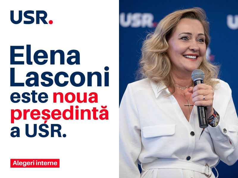 USR are un nou președinte: Elena Lasconi (26 iunie 2024) - foto preluat de pe www.facebook.com/USRUniuneaSalvatiRomania