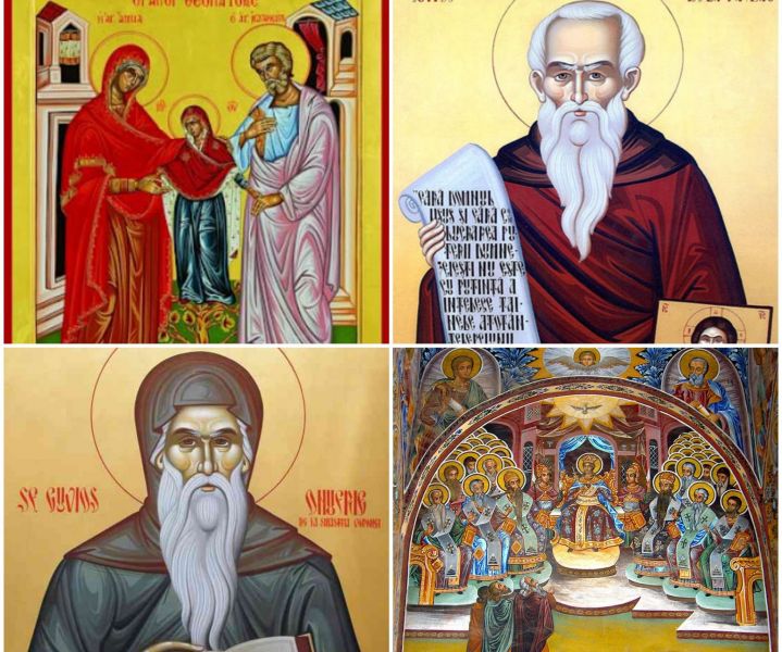 Sf. şi Drepţii dumnezeieşti Părinţi Ioachim şi Ana; †) Sf. Cuv. Chiriac de la Tazlău; †) Sf. Cuv. Onufrie de la Vorona; Sf. Părinți de la Sinodul al III-lea Ecumenic