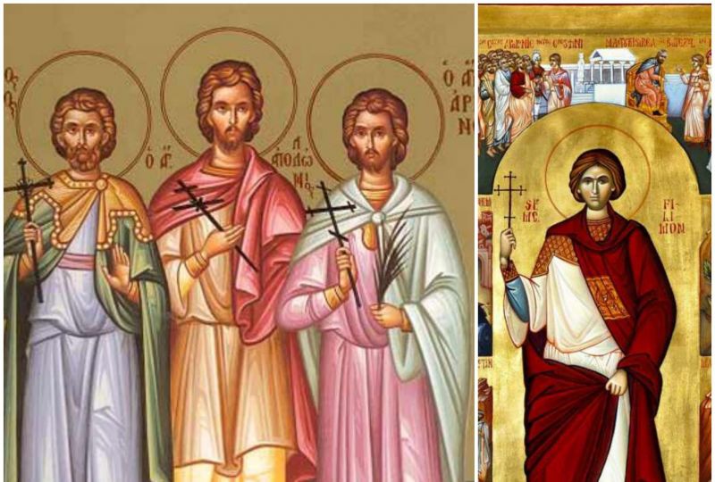 Sf. Mc. Tirs, Apolonie și Arian; Sf. Mc. Filimon