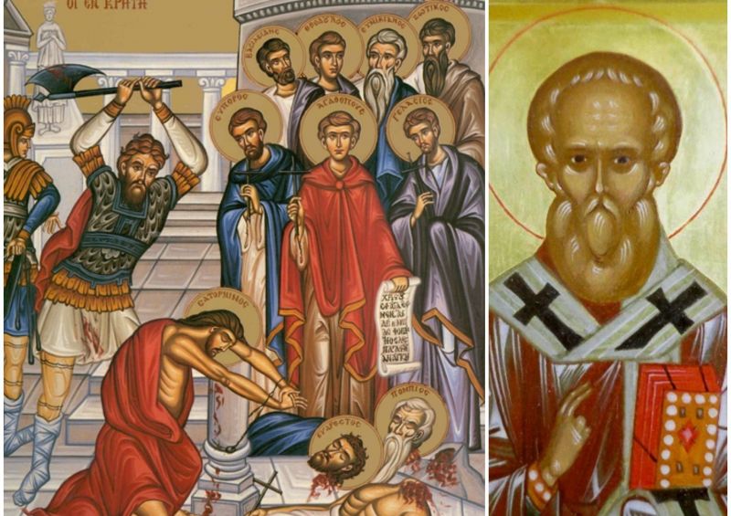Sfinţii 10 Mucenici din Creta; Sf. Ier. Pavel, arhiepiscopul Neocezareei