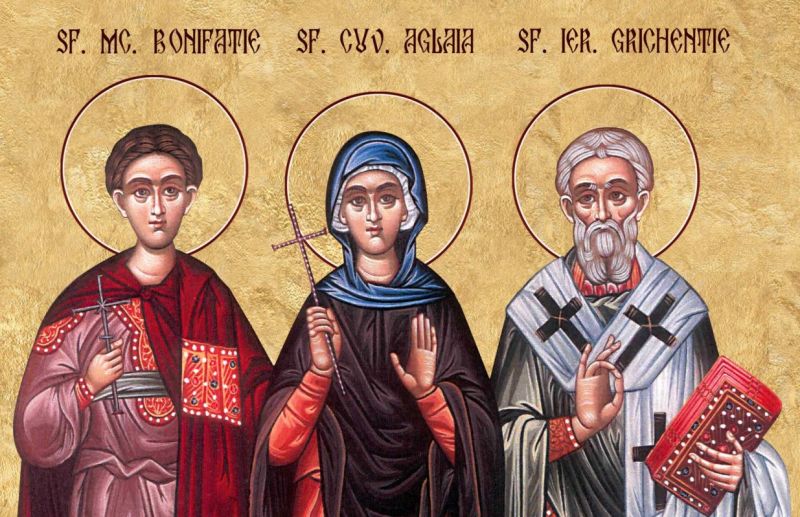 Sf. Mc. Bonifatie; Sf. Aglaia; Sf. Ier. Grichentie, Episcopul Etiopiei - foto preluat de pe ziarullumina.ro