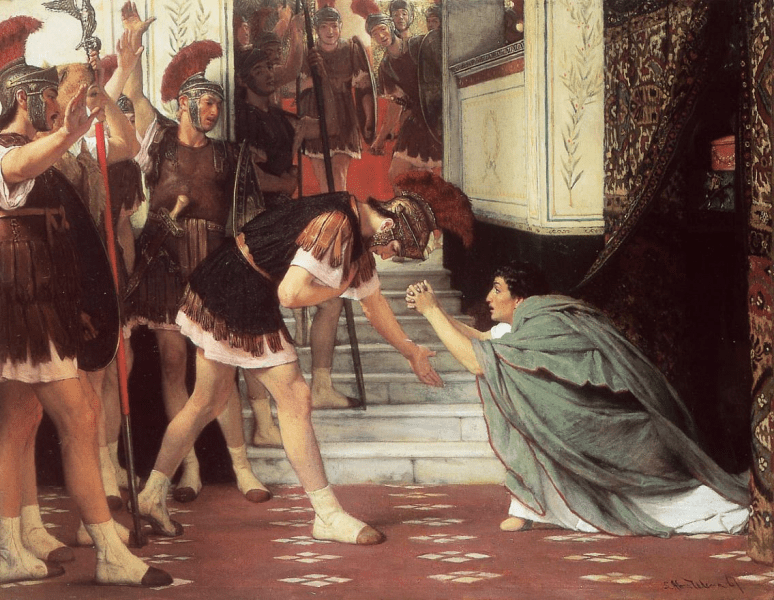 Proclamarea lui Claudius ca împărat (25 ianuarie 41 d.Hr.) - picura in ulei, de Lawrence Alma-Tadema (1867) - foto preluat de pe en.wikipedia.org
