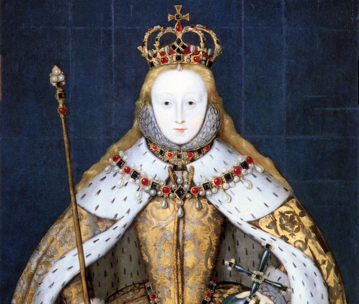 Regina Elisabeta în ziua încoronării (15 ianuarie 1559) Portretul este o copie după originalul din 1559, care s-a pierdut - foto preluat de pe ro.wikipedia.org