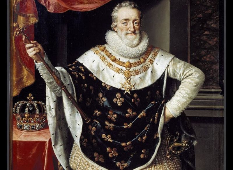 Regele Henric al IV-lea în hainele sale de încoronare (27 februarie 1594), de Frans Pourbus cel Tânăr - foto preluat de pe en.wikipedia.org