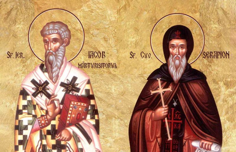Sfântul Ierarh Iacob Mărturisitorul; Sfântul Cuvios Serapion - foto preluat de pe ziarullumina.ro