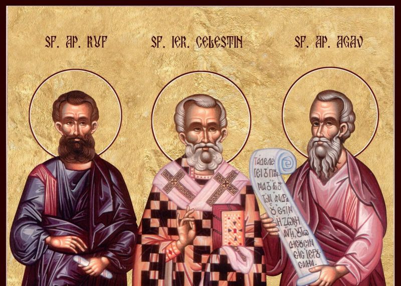 Icoana Sfinților Apostoli Ruf, Agav și a Sfântului Ierarh Celestin, secolul XX.