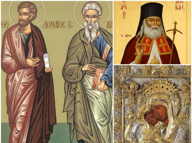 Sf. Ap. Bartolomeu și Barnaba; Sf. Ier Luca, Arhiepiscopul Crimeei; Cinstirea Sfintei Icoane a Maicii Domnului „Axion estin”