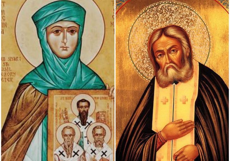 Sf. Cuv. Macrina, sora Sf. Vasile cel Mare; Sf. Cuv. Serafim de Sarov
