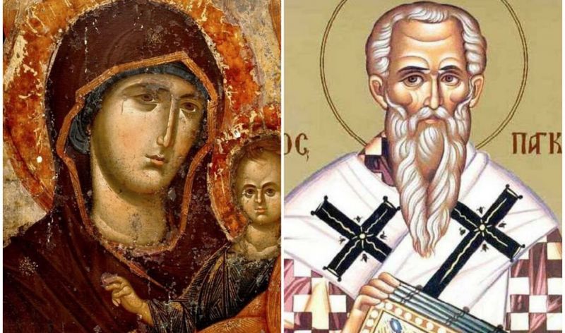 Icoana Maicii Domnului "Îndrumătoarea" de la Mănăstirea Neamț; Sf. Sfinţit Mc. Pangratie, Episcopul Tavromeniei